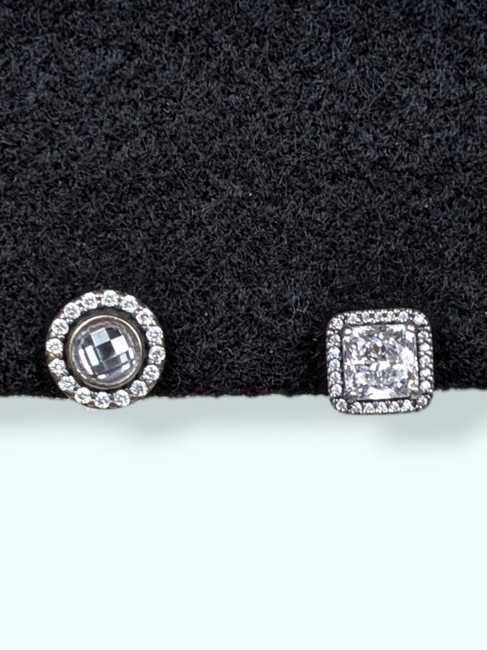 Pandora Sterling Silver & CZ Mismatched (Single) Stud Earrings